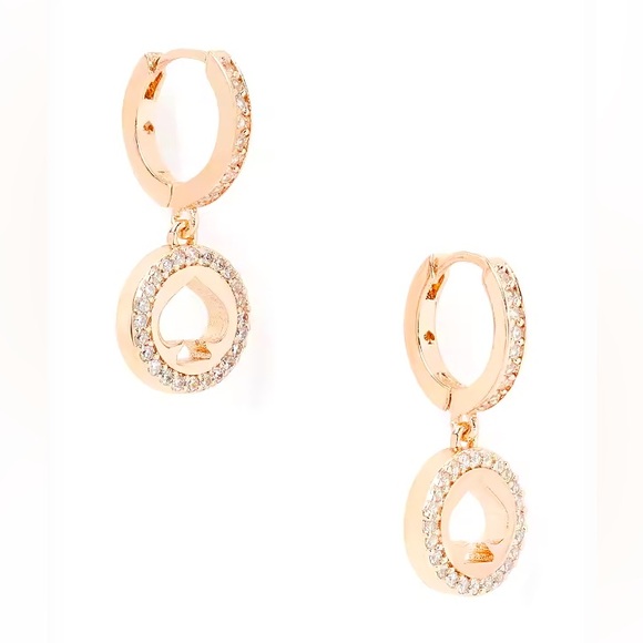 NWT! ♠️ kate spade pave drop earrings. Gold rose. Brand new with tags. - Picture 4 of 11